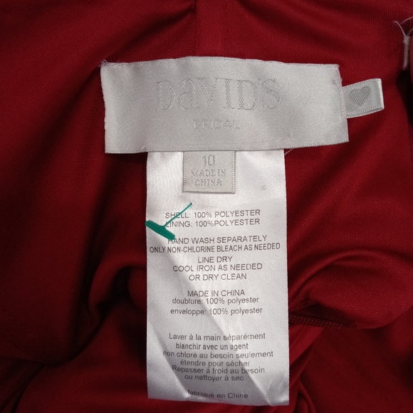 David's bridal red strapless dress - Picture 9 of 9